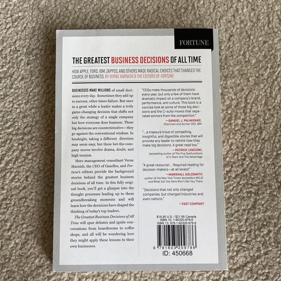 The Greatest BUSINESS DECISIONS of All Time by Verne Harnish, editors of Fortune - Picture 2 of 8